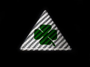 Alfa Romeo Giulia Quadrifoglio (QV) Badge - White Candy Carbon Fiber Alfa Romeo Giulia Quadrifoglio (QV) Badge - White Candy Carbon Fiber